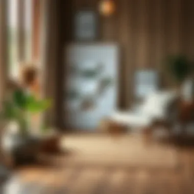 Maintenance tips displayed alongside a wood grain area rug in a cozy corner