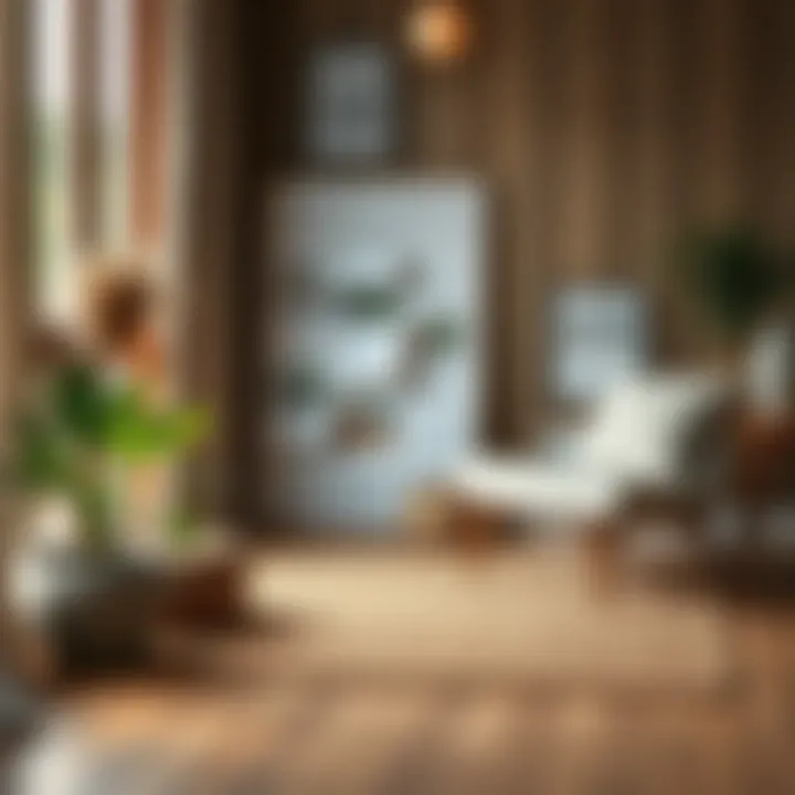 Maintenance tips displayed alongside a wood grain area rug in a cozy corner