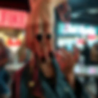 Fashionable outfit complemented by black heart nail stickers