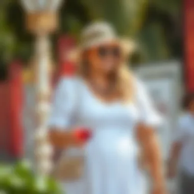 Plus-size woman accessorizing a white dress for a summer event
