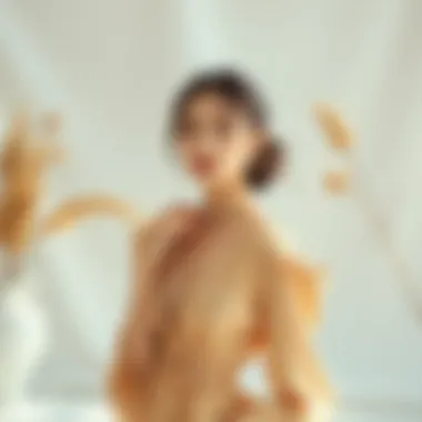 Minimalistic backdrop with elegant fashion arrangement