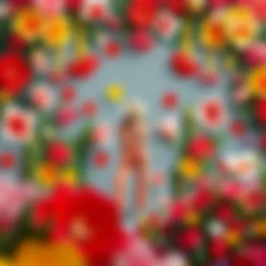 Vibrant floral backdrop for a photoshoot