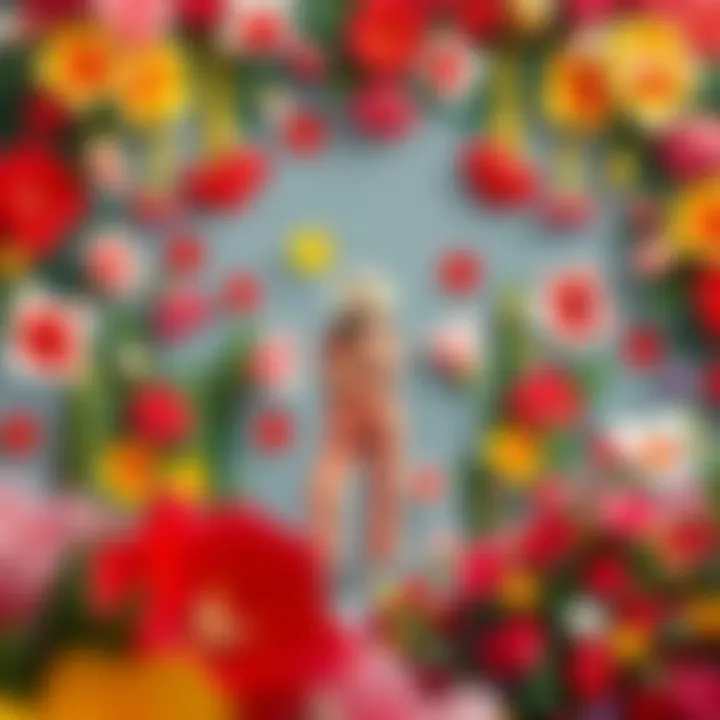 Vibrant floral backdrop for a photoshoot