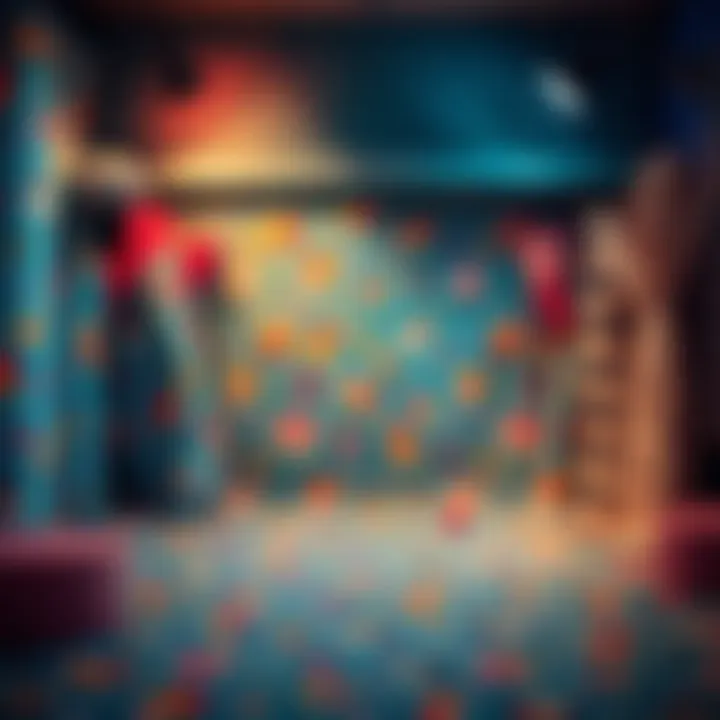 Whimsical backdrop featuring playful patterns