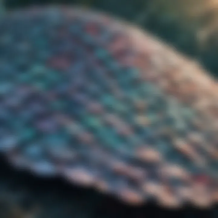 An artistic representation of mermaid tail scales in a creative setting