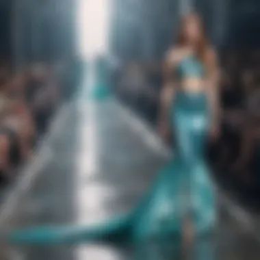 A fashion runway featuring mermaid-inspired designs