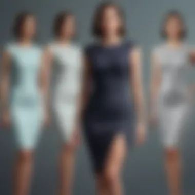 Fabric Choices: Enhancing the Bodycon Silhouette Various fabric swatches suitable for bodycon dresses