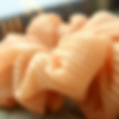 Delicate Chiffon Texture Close-up of a chiffon scrunchie showcasing its delicate fabric texture