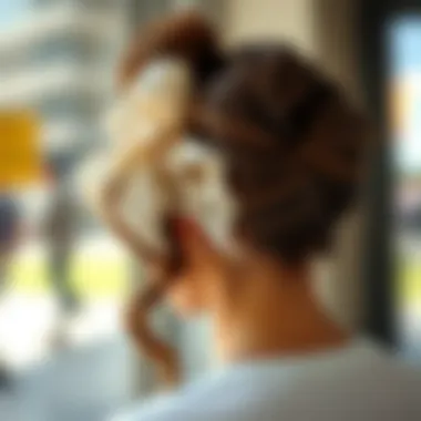 Modern Hairstyle with Chiffon Scrunchies Chiffon scrunchies styled in a modern hairdo