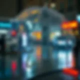 Aesthetic view of a clear bubble umbrella in a rainy setting