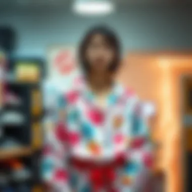 A modern wardrobe featuring 90s cartoon pajamas as a fashionable choice.