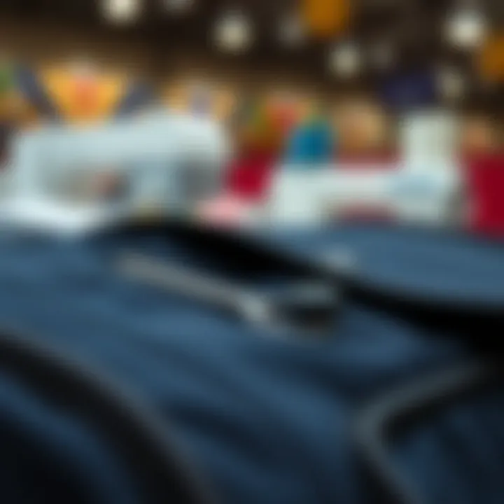 Close-up view of essential features of an embroidery organizer bag.