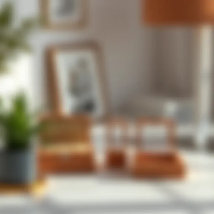 Stylish arrangement of minimalist jewelry boxes in a personal space