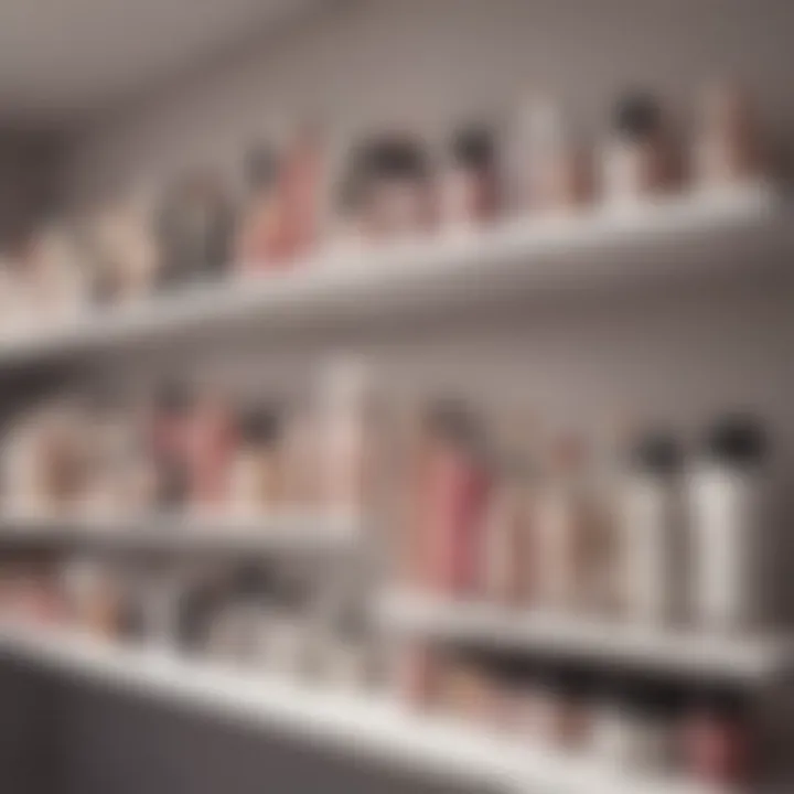 Minimalistic approach to organizing cosmetics in a stylish shelf