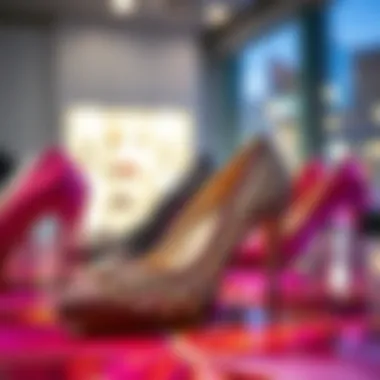 Elegant crush shoes displayed on a vibrant surface