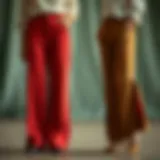 Historical reference of split wide leg pants showcasing vintage styles