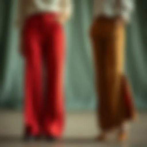 Historical reference of split wide leg pants showcasing vintage styles