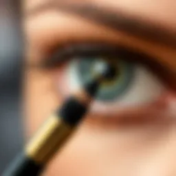 Elegant fine tip eyeliner brush showcasing its precision