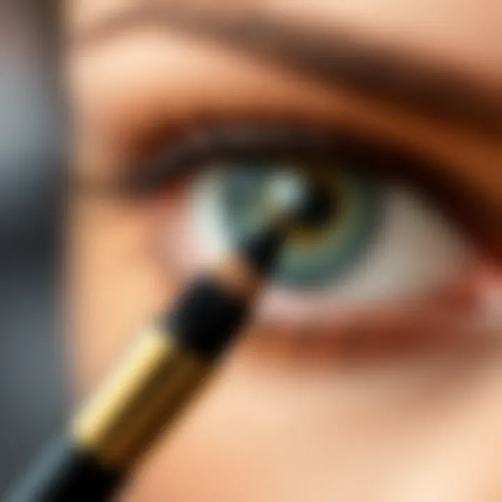 Precision of Fine Tip Eyeliner Brush Elegant fine tip eyeliner brush showcasing its precision