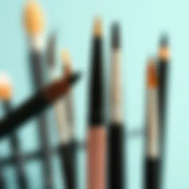 Diverse Designs of Fine Tip Eyeliner Brushes Variety of fine tip eyeliner brushes with different designs