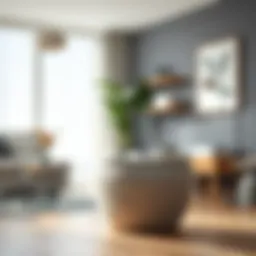 Elegant fox laundry basket integrated into a modern living space