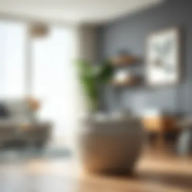 Elegant fox laundry basket integrated into a modern living space