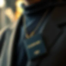 Elegant over the neck passport holder showcasing premium material