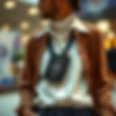 Fashion Meets Functionality Fashionable over the neck passport holder paired with travel attire