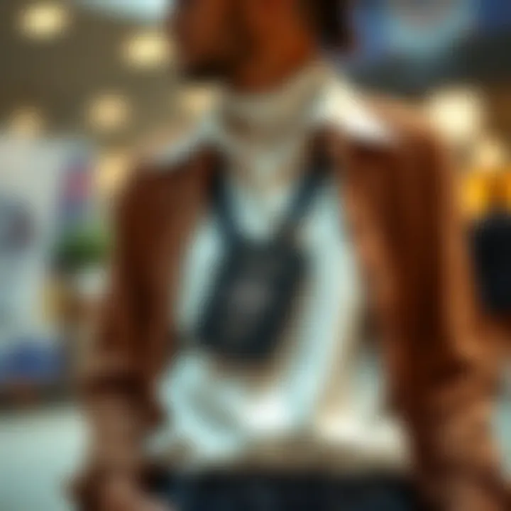 Fashion Meets Functionality Fashionable over the neck passport holder paired with travel attire