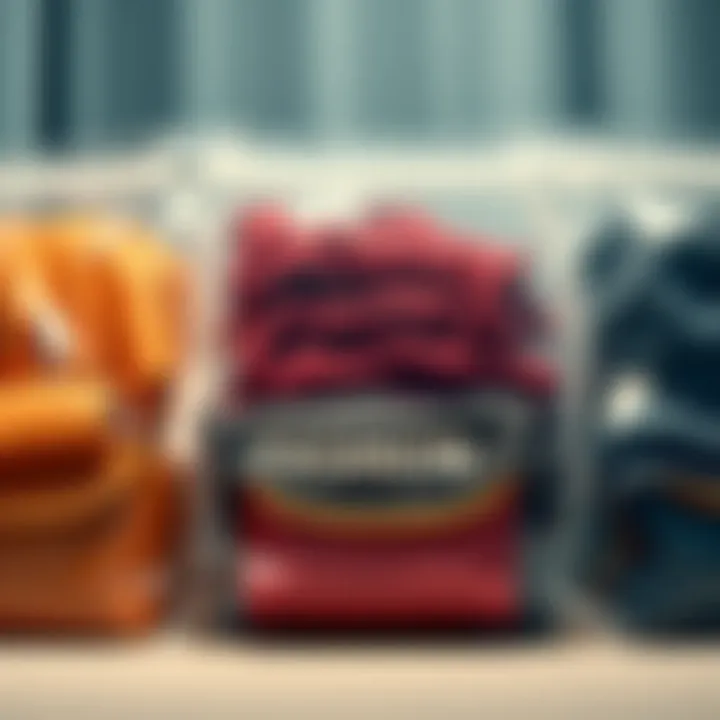 Sustainable fashion items stored in airtight bags