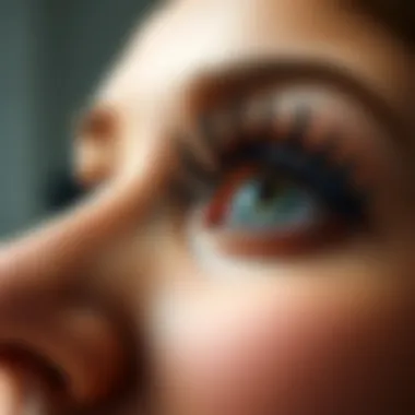 Exploring Different Styles of Thick False Lashes A close-up view of luxurious thick false lashes showcasing various styles.