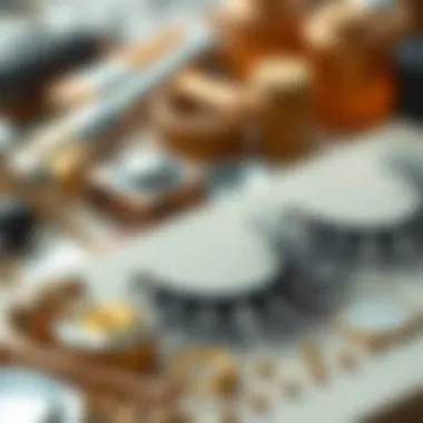 Materials Behind Thick False Lashes An array of materials used in the production of thick false lashes.