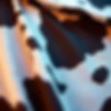 Close-up of cow print fabric showcasing texture and design