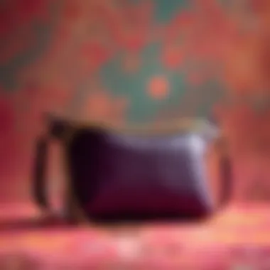 Elegant chain fanny pack purse displayed on a vibrant background