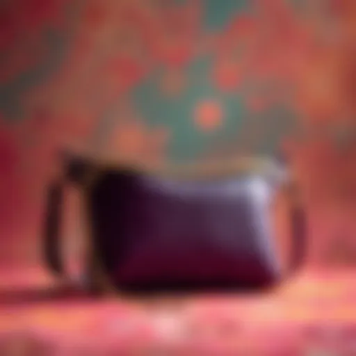 Elegant chain fanny pack purse displayed on a vibrant background