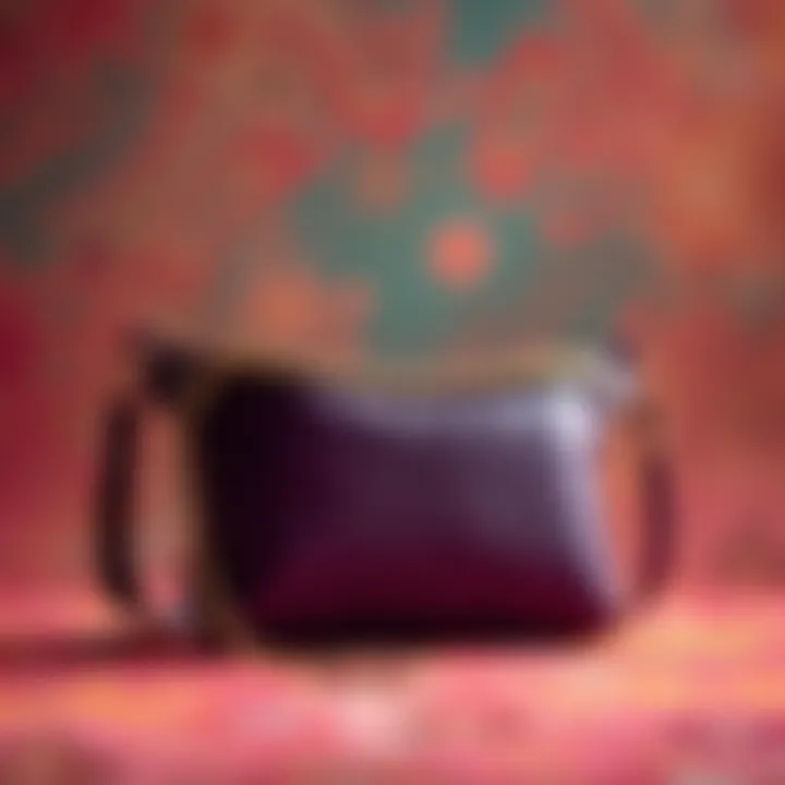 Elegant chain fanny pack purse displayed on a vibrant background
