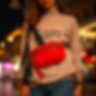 Fashionable individual showcasing a chain fanny pack in a trendy outfit