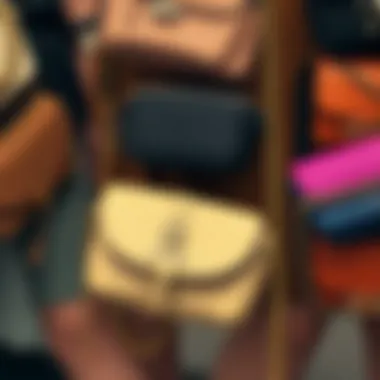 A variety of chain fanny pack purses in different styles and materials