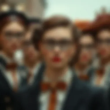 Historical depiction of women in the 19th century with monocles