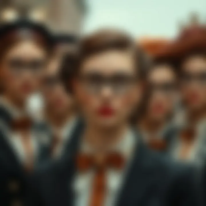 Historical depiction of women in the 19th century with monocles