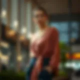 Sophisticated Evening Style with Tie Waist Long Sleeve Top Elegant tie waist long sleeve top styled for an evening outing