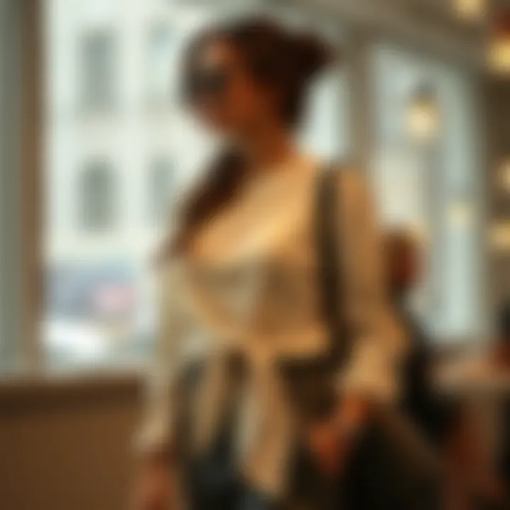 A chic display of different styling options with tie waist long sleeve tops