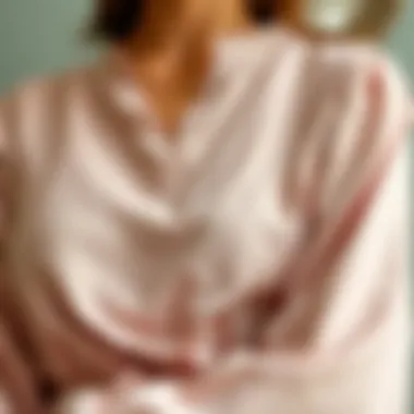 Close-up of sustainable fabric options for tie waist long sleeve tops