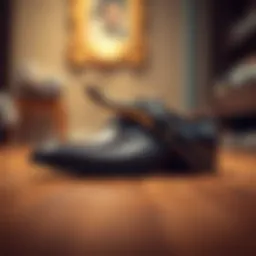 Elegant folding shoe horn showcasing its compact design