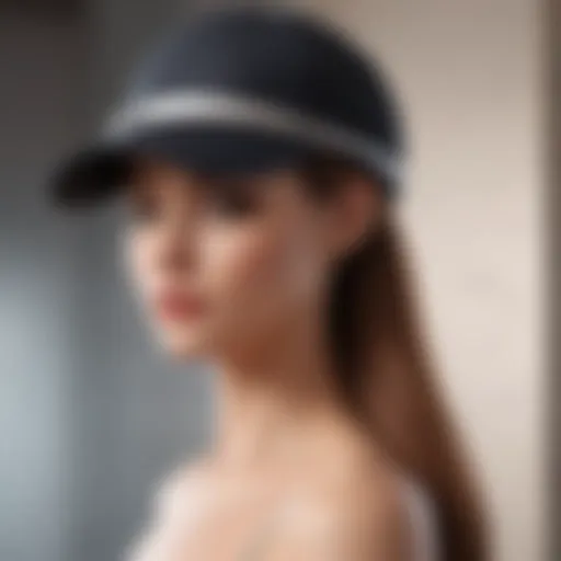 Stylish ponytail hat on a mannequin showcasing its design