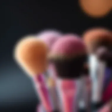 Quality Bristles of Mini Makeup Brushes Close-up of high-quality bristles of mini makeup brushes