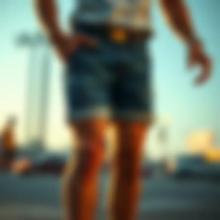 A historical timeline showcasing the evolution of cuffed jean shorts