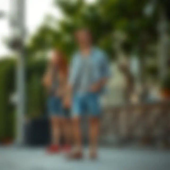 A versatile outfit featuring cuffed jean shorts styled for different occasions