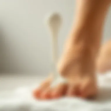 Effective Application for Enhanced Foot Care Close-up of a lotion applicator targeting foot health