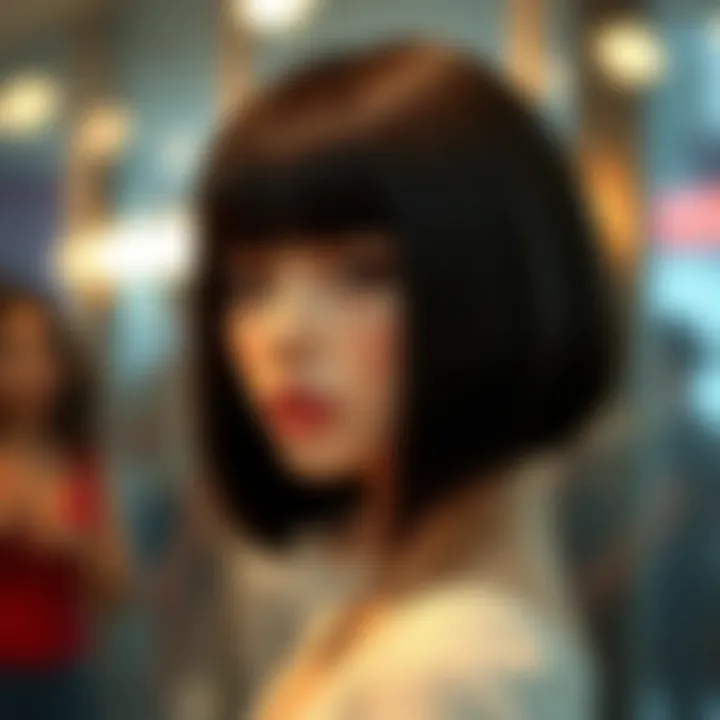 Various styles of bangs for short bob wigs